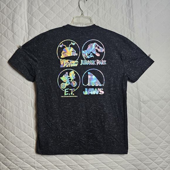 Universal Studios Unisex XL Black Tee Shirt Jaws ET Jurassic Park Back To Future - Picture 8 of 9
